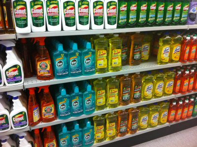 Cleaning products at the dollar store